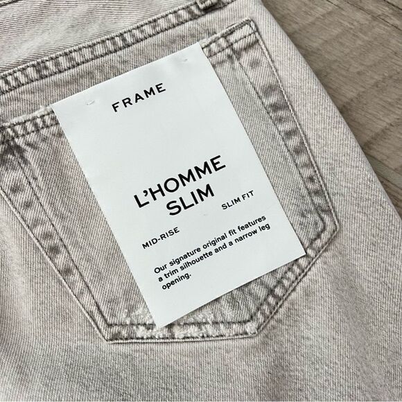 Frame Men's L'Homme Slim-Fit Mid-Rise Degradable Jeans Calverton 28 X 33 NWT - Picture 8 of 12
